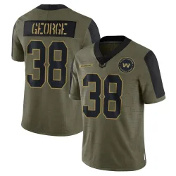 Men's Allan George Washington Commanders No.38 Limited 2021 Salute To Service Jersey - Olive