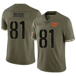 Men's Art Monk Washington Commanders No.81 Limited 2022 Salute To Service Jersey - Olive