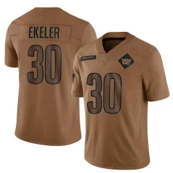 Men's Austin Ekeler Washington Commanders No.30 Limited 2023 Salute To Service Jersey - Brown