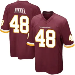 Men's Ben Nikkel Washington Commanders No.48 Game Burgundy Team Color Jersey