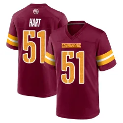 Men's Bobby Hart Washington Commanders No.51 Game Burgundy Jersey