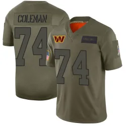 Men's Brandon Coleman Washington Commanders No.74 Limited 2019 Salute to Service Jersey - Camo