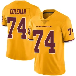 Men's Brandon Coleman Washington Commanders No.74 Limited Color Rush Jersey - Gold