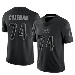 Men's Brandon Coleman Washington Commanders No.74 Limited Reflective Jersey - Black