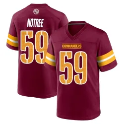 Men's Bryce Notree Washington Commanders No.59 Game Burgundy Jersey