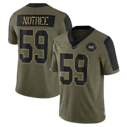 Men's Bryce Notree Washington Commanders No.59 Limited 2021 Salute To Service Jersey - Olive