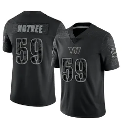 Men's Bryce Notree Washington Commanders No.59 Limited Reflective Jersey - Black