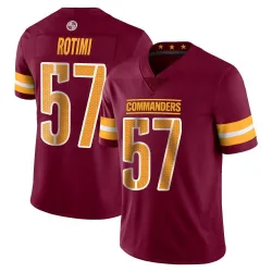 Men's Bunmi Rotimi Washington Commanders No.57 Limited Vapor Burgundy Jersey