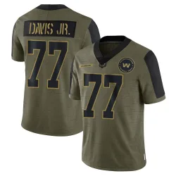 Men's Carl Davis Jr. Washington Commanders No.77 Limited 2021 Salute To Service Jersey - Olive