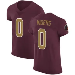 Men's Car'lin Vigers Washington Commanders No.0 Elite Burgundy Alternate Vapor Untouchable Jersey