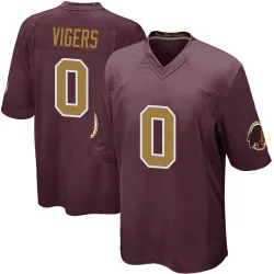 Men's Car'lin Vigers Washington Commanders No.0 Game Burgundy Alternate Jersey