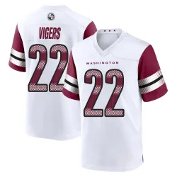 Men's Car'lin Vigers Washington Commanders No.22 Game Jersey - White