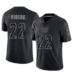 Men's Car'lin Vigers Washington Commanders No.22 Limited Reflective Jersey - Black