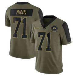 Men's Charles Mann Washington Commanders No.71 Limited 2021 Salute To Service Jersey - Olive