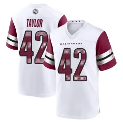 Men's Charley Taylor Washington Commanders No.42 Game Jersey - White