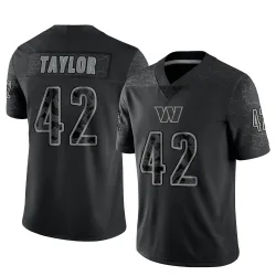 Men's Charley Taylor Washington Commanders No.42 Limited Reflective Jersey - Black