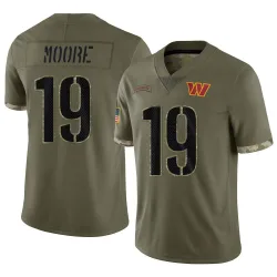 Men's Chris Moore Washington Commanders No.19 Limited 2022 Salute To Service Jersey - Olive