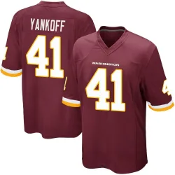 Men's Colson Yankoff Washington Commanders No.41 Game Burgundy Team Color Jersey