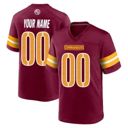 Men's Custom Washington Commanders No.00 Game Burgundy Jersey