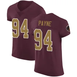 Men's Daron Payne Washington Commanders No.94 Elite Burgundy Alternate Vapor Untouchable Jersey