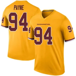 Men's Daron Payne Washington Commanders No.94 Legend Color Rush Jersey - Gold
