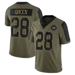Men's Darrell Green Washington Commanders No.28 Limited 2021 Salute To Service Jersey - Olive