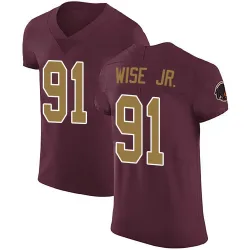Men's Deatrich Wise Jr. Washington Commanders No.91 Elite Burgundy Alternate Vapor Untouchable Jersey