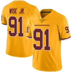 Men's Deatrich Wise Jr. Washington Commanders No.91 Limited Color Rush Jersey - Gold