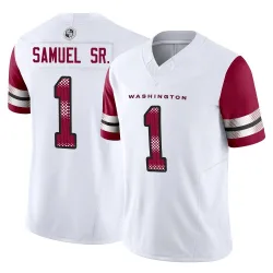 Men's Deebo Samuel Sr. Washington Commanders No.1 Limited Vapor F.U.S.E. Jersey - White