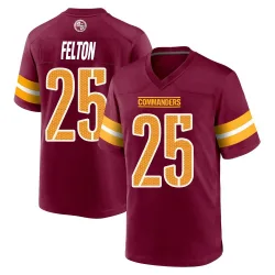 Men's Demetric Felton Washington Commanders No.25 Game Burgundy Jersey