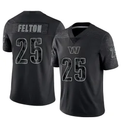 Men's Demetric Felton Washington Commanders No.25 Limited Reflective Jersey - Black