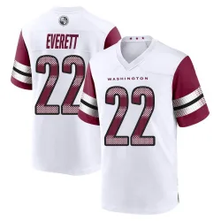 Men's Deshazor Everett Washington Commanders No.22 Game Jersey - White