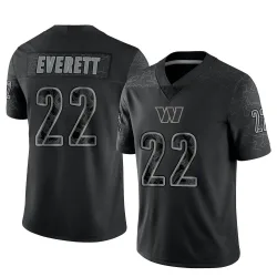 Men's Deshazor Everett Washington Commanders No.22 Limited Reflective Jersey - Black