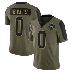 Men's Ja'Corey Brooks Washington Commanders No.0 Limited 2021 Salute To Service Jersey - Olive