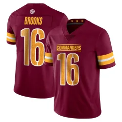 Men's Ja'Corey Brooks Washington Commanders No.16 Limited Vapor Burgundy Jersey