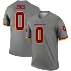 Men's Jacoby Jones Washington Commanders No.0 Legend Inverted Jersey - Gray