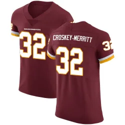 Men's Jacory Croskey-Merritt Washington Commanders No.32 Elite Burgundy Team Color Vapor Untouchable Jersey
