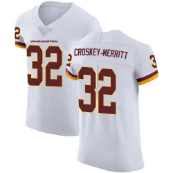 Men's Jacory Croskey-Merritt Washington Commanders No.32 Elite Vapor Untouchable Jersey - White