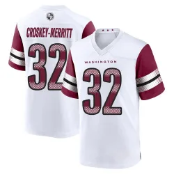 Men's Jacory Croskey-Merritt Washington Commanders No.32 Game Jersey - White