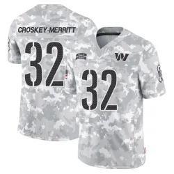 Men's Jacory Croskey-Merritt Washington Commanders No.32 Limited 2024 Salute to Service Jersey - Arctic Camo