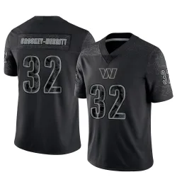 Men's Jacory Croskey-Merritt Washington Commanders No.32 Limited Reflective Jersey - Black