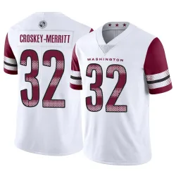 Men's Jacory Croskey-Merritt Washington Commanders No.32 Limited Vapor Jersey - White