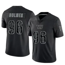 Men's Jalyn Holmes Washington Commanders No.96 Limited Reflective Jersey - Black