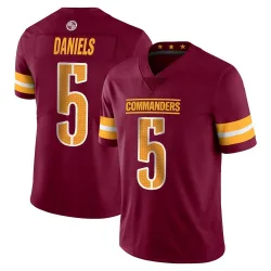 Men's Jayden Daniels Washington Commanders No.5 Limited Vapor Burgundy Jersey