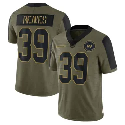 Men's Jeremy Reaves Washington Commanders No.39 Limited 2021 Salute To Service Jersey - Olive