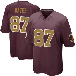 Men's John Bates Washington Commanders No.87 Game Burgundy Alternate Jersey