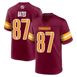 Men's John Bates Washington Commanders No.87 Game Burgundy Jersey