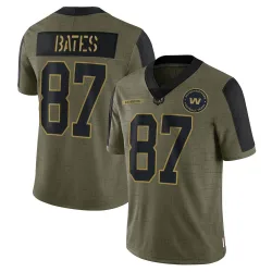 Men's John Bates Washington Commanders No.87 Limited 2021 Salute To Service Jersey - Olive