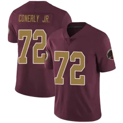Men's Josh Conerly Jr. Washington Commanders No.72 Limited Burgundy Alternate Vapor Untouchable Jersey