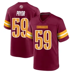 Men's Joshua Pryor Washington Commanders No.59 Game Burgundy Jersey